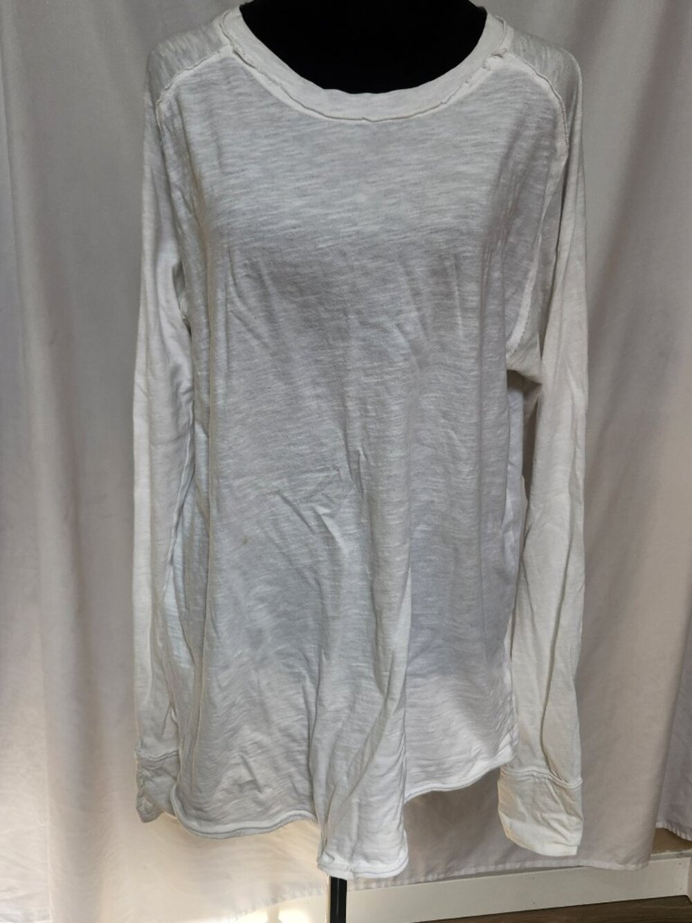 We the free long sleeve sheer white long oversized top, S